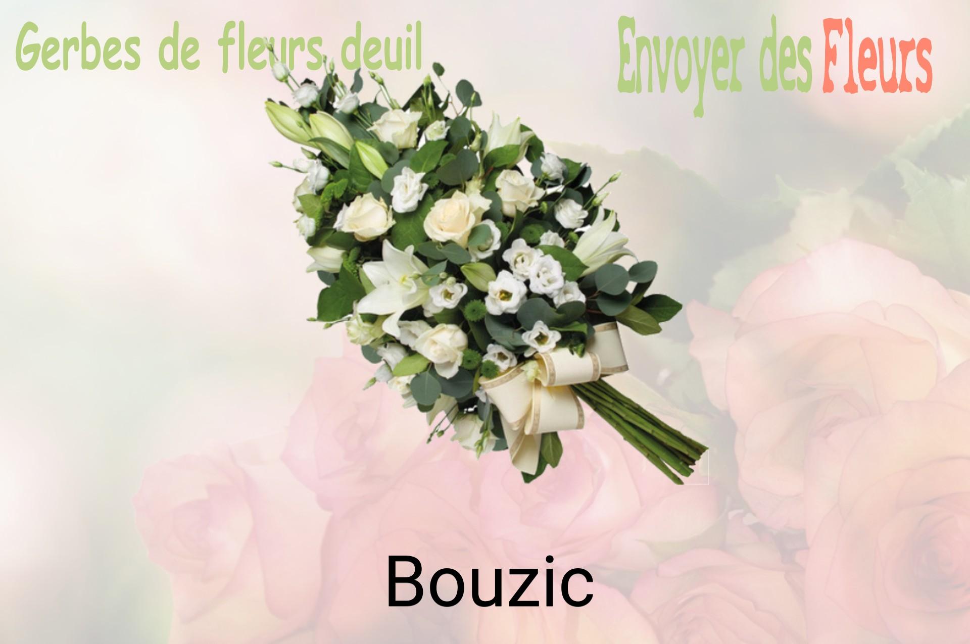 Gerbe de fleurs de deuil livrée à Bouzic